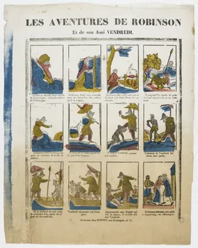 Bonnet estampe LES AVENTURES DE ROBINSON  Et de son Ami VENDREDI. Paris 1835-1853 1995.14.104 Photo PHOTO RMN - THIERRY LE MAGE