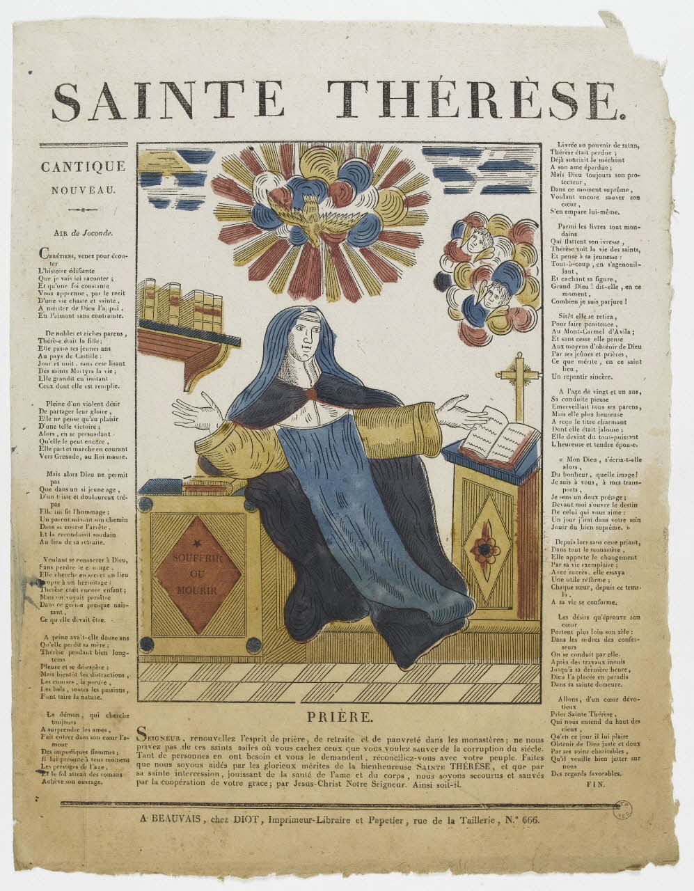 Lucien-Côme Diot imagerie ancienne SAINTE THERESE. Beauvais 1823-1826 1995.14.23 Photo PHOTO RMN - THIERRY LE MAGE