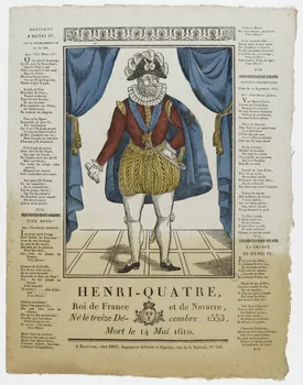 Lucien-Côme Diot imagerie ancienne HENRI-QUATRE,  Roi de France et de Navarre,  Né le treize dé-cembre 1553,  Mort le 14 Mai 1610. Beauvais 1802-1823 1995.14.94 Photo PHOTO RMN - THIERRY LE MAGE