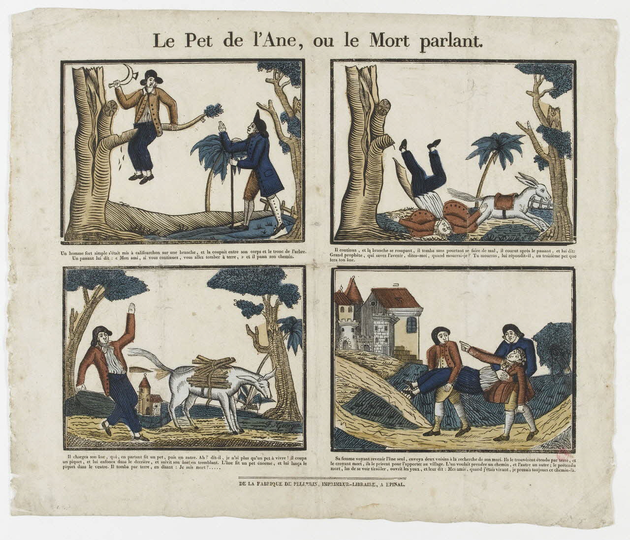 François Georgin ; Pellerin imagerie ancienne Le Pet de l'Ane, ou le Mort parlant. Lorraine, France 1820-1837 1939.1.10 Photo PHOTO RMN - THIERRY LE MAGE