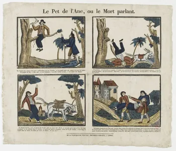 François Georgin ; Pellerin imagerie ancienne Le Pet de l'Ane, ou le Mort parlant. Lorraine, France 1820-1837 1939.1.10 Photo PHOTO RMN - THIERRY LE MAGE