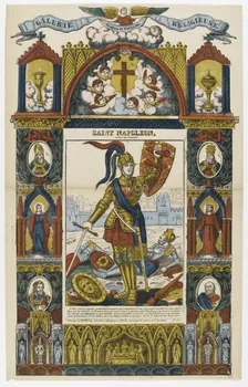 Adrien N. Dembour estampe GALERIE RELIGIEUSE  GLORIA IN EXCELSIS.  SAINT NAPOLEON,  PATRON DES GUERRIERS. Metz 1835-1840 1947.22.88 Photo PHOTO RMN - THIERRY LE MAGE