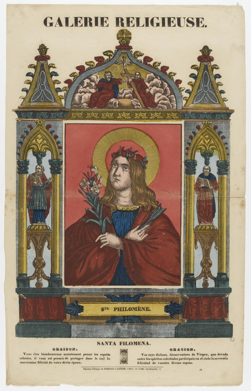 Dembour et Gangel estampe GALERIE RELIGIEUSE  STE PHILOMENE. Metz 1840-1852 1947.22.89 Photo PHOTO RMN - THIERRY LE MAGE