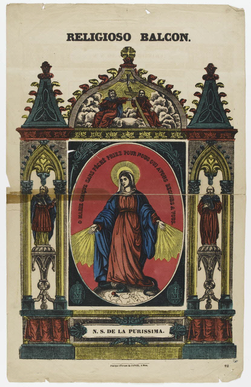 Charles Nicolas Gangel estampe RELIGIOSO BALCON  N. S. DE LA PURISSIMA. Metz 1852-1858 1947.22.90 Photo PHOTO RMN - THIERRY LE MAGE