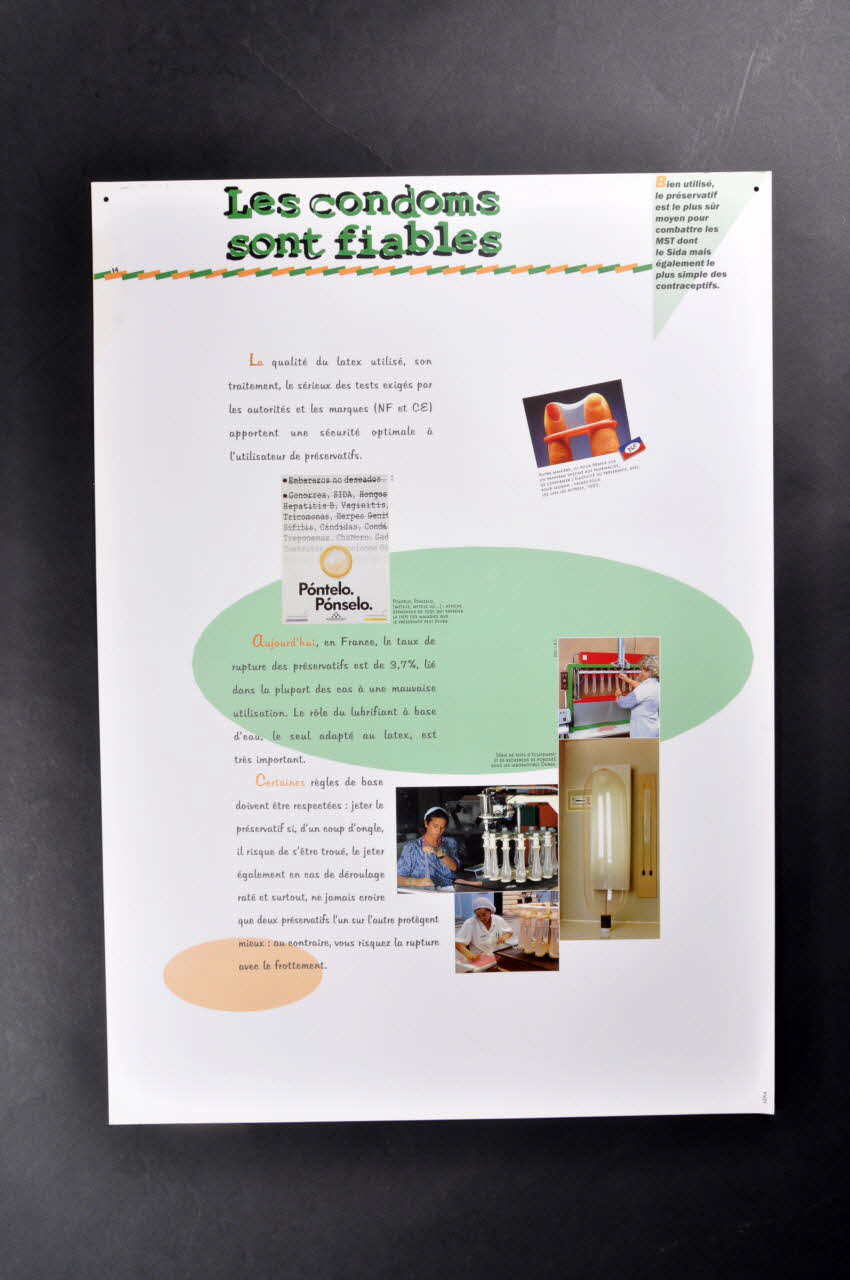 Editions Sépia affiche Panneau 14.  Les condoms sont fiables France 1996 2002.125.21.4 Photo Mucem