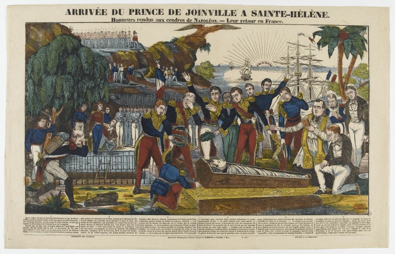 Dembour et Gangel estampe ARRIVEE DU PRINCE DE JOINVILLE A SAINTE-HELENE. Lorraine, France 1840-1852 1950.21.431 Photo PHOTO RMN - THIERRY LE MAGE
