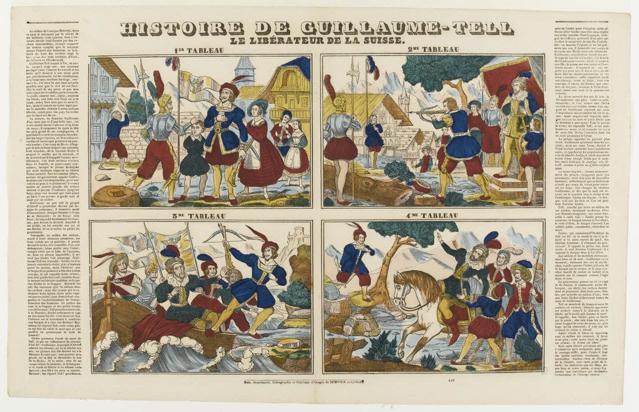 Dembour et Gangel à compartiments (2x2) HISTOIRE DE GUILLAUME -TELL  LE LIBERATEUR DE LA SUISSE. Lorraine, France 1840-1852 1950.21.433 Photo PHOTO RMN - THIERRY LE MAGE