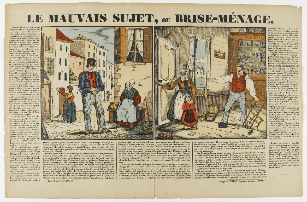 Pellerin à compartiments : 2 LE MAUVAIS SUJET, ou BRISE-MENAGE. Lorraine, France 1841 1950.21.502 Photo PHOTO RMN - THIERRY LE MAGE