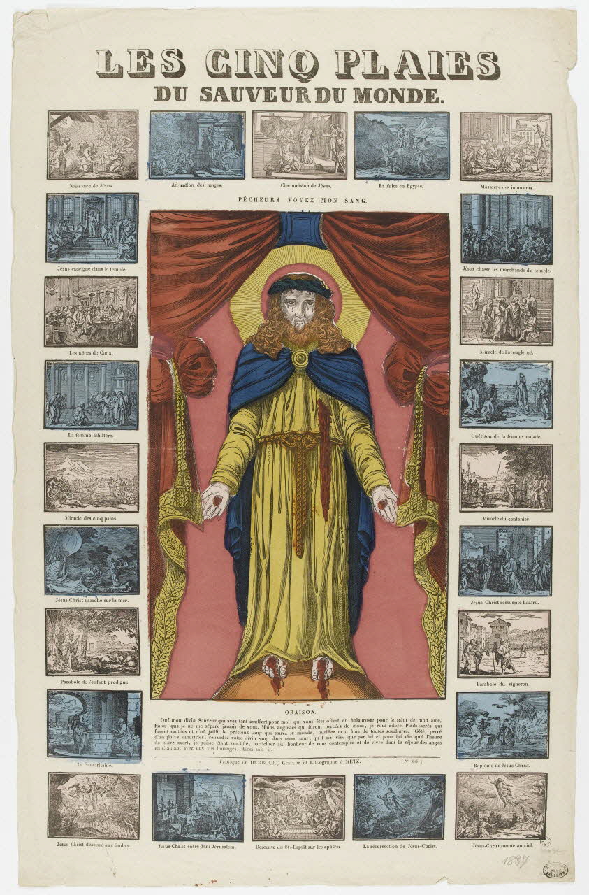 Adrien N. Dembour estampe LES CINQ PLAIES  DU SAUVEUR DU MONDE. Metz 1835-1840 1950.39.481 Photo PHOTO RMN - THIERRY LE MAGE