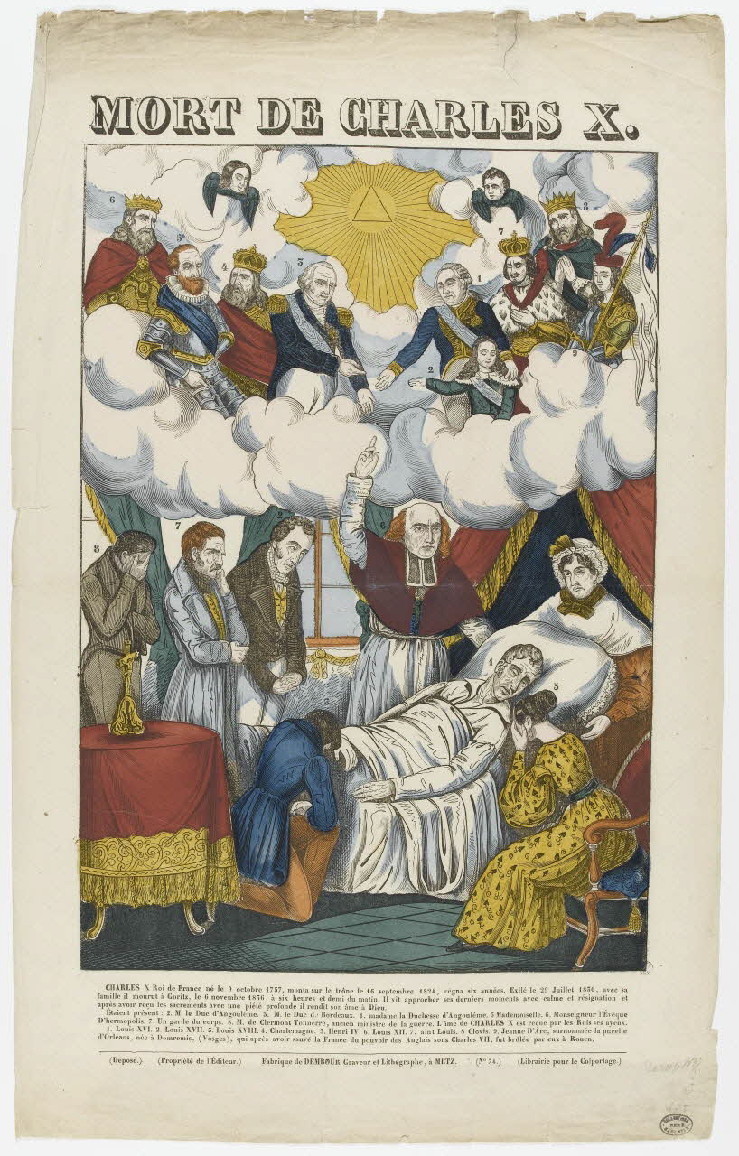 Adrien N. Dembour estampe MORT DE CHARLES X. Metz 1835-1840 1950.39.755 Photo PHOTO RMN - THIERRY LE MAGE