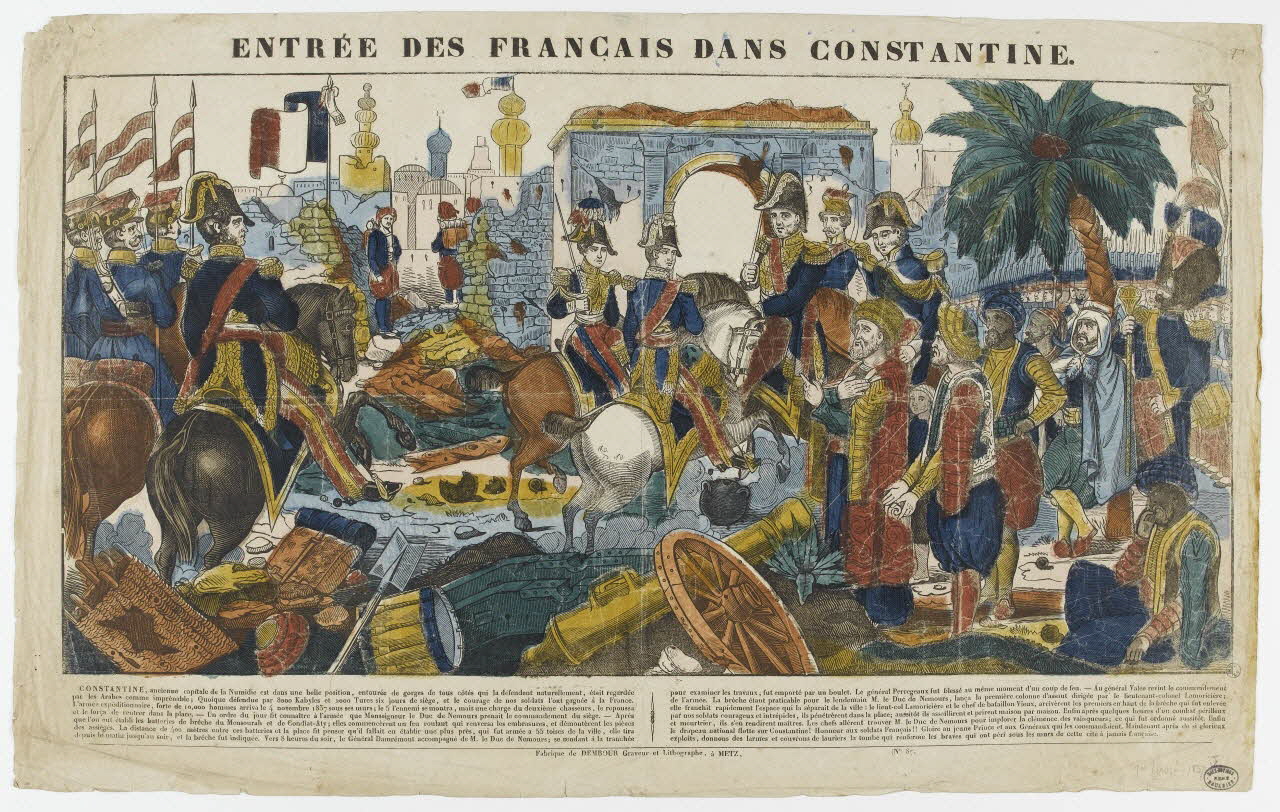 Adrien N. Dembour estampe ENTREE DES FRANÇAIS DANS CONSTANTINE. Metz 1837-1840 1950.39.756 Photo PHOTO RMN - THIERRY LE MAGE