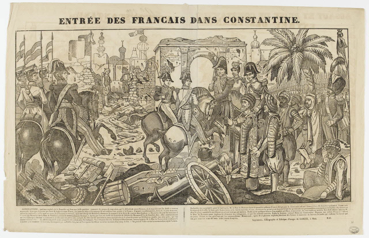 Charles Nicolas Gangel estampe ENTREE DES FRANÇAIS DANS CONSTANTINE. Metz 1852-1858 1950.39.757 Photo PHOTO RMN - THIERRY LE MAGE