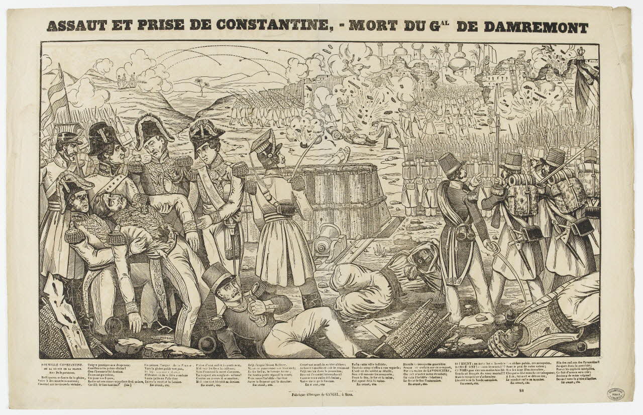 Charles Nicolas Gangel estampe ASSAUT ET PRISE DE CONSTANTINE. - MORT DU GAL DE DAMREMONT Metz 1852-1858 1950.39.759 Photo PHOTO RMN - THIERRY LE MAGE
