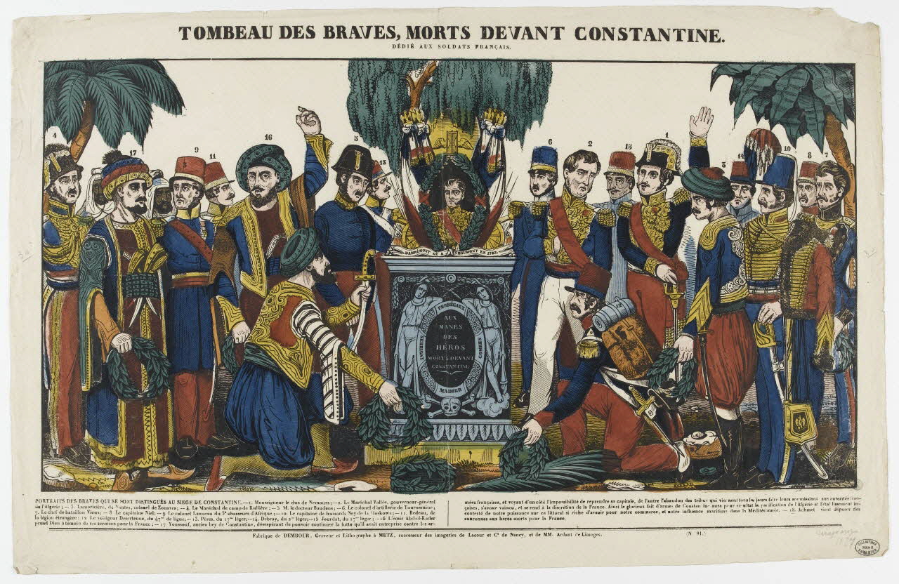 Adrien N. Dembour estampe TOMBEAU DES BRAVES, MORTS DEVANT CONSTANTINE. Metz 1837-1840 1950.39.762 Photo PHOTO RMN - THIERRY LE MAGE