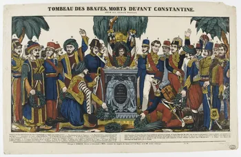 Adrien N. Dembour estampe TOMBEAU DES BRAVES, MORTS DEVANT CONSTANTINE. Metz 1837-1840 1950.39.762 Photo PHOTO RMN - THIERRY LE MAGE