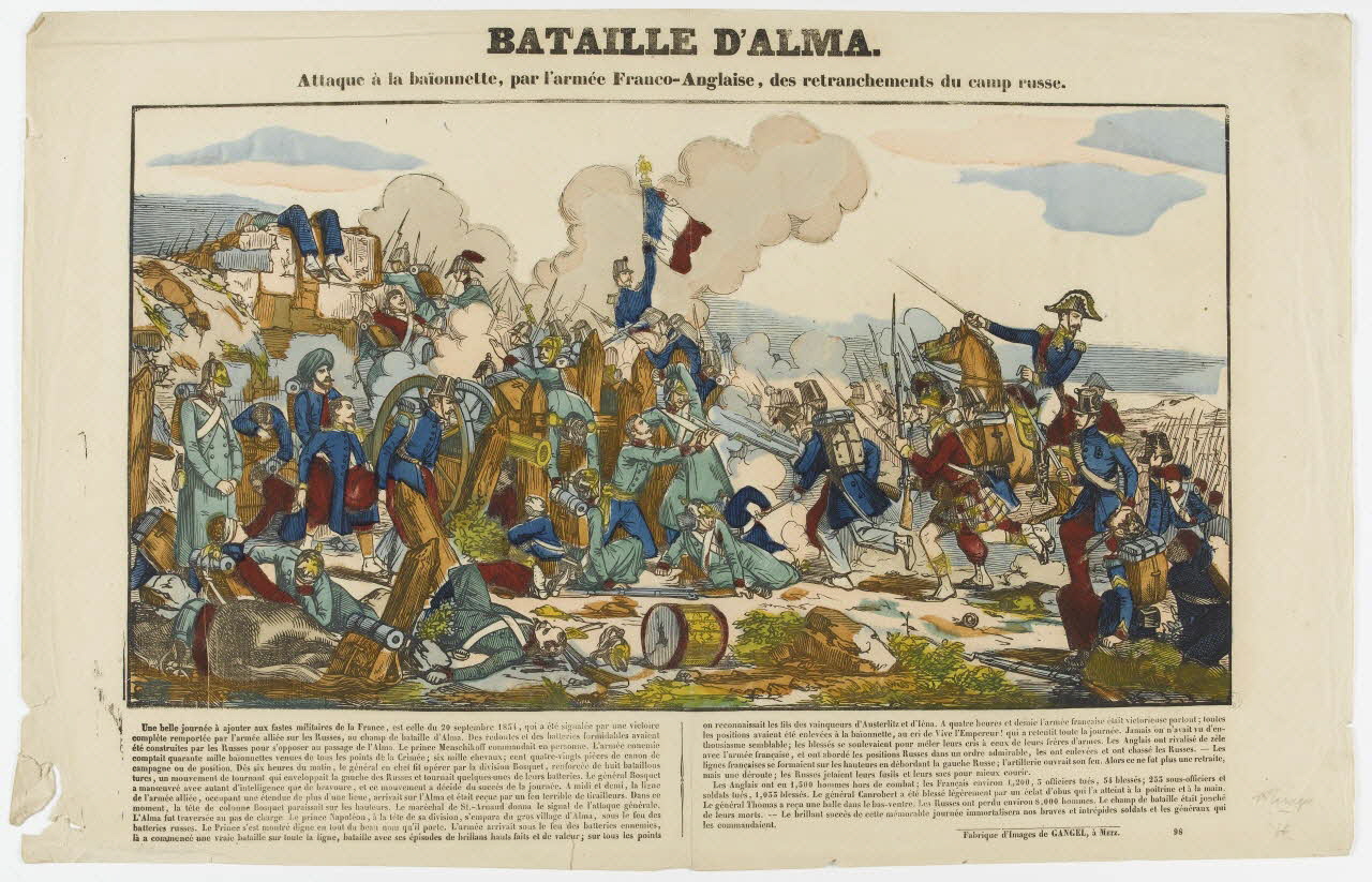 Charles Nicolas Gangel estampe BATAILLE D'ALMA. Metz 1854-1858 1950.39.851 Photo PHOTO RMN - THIERRY LE MAGE