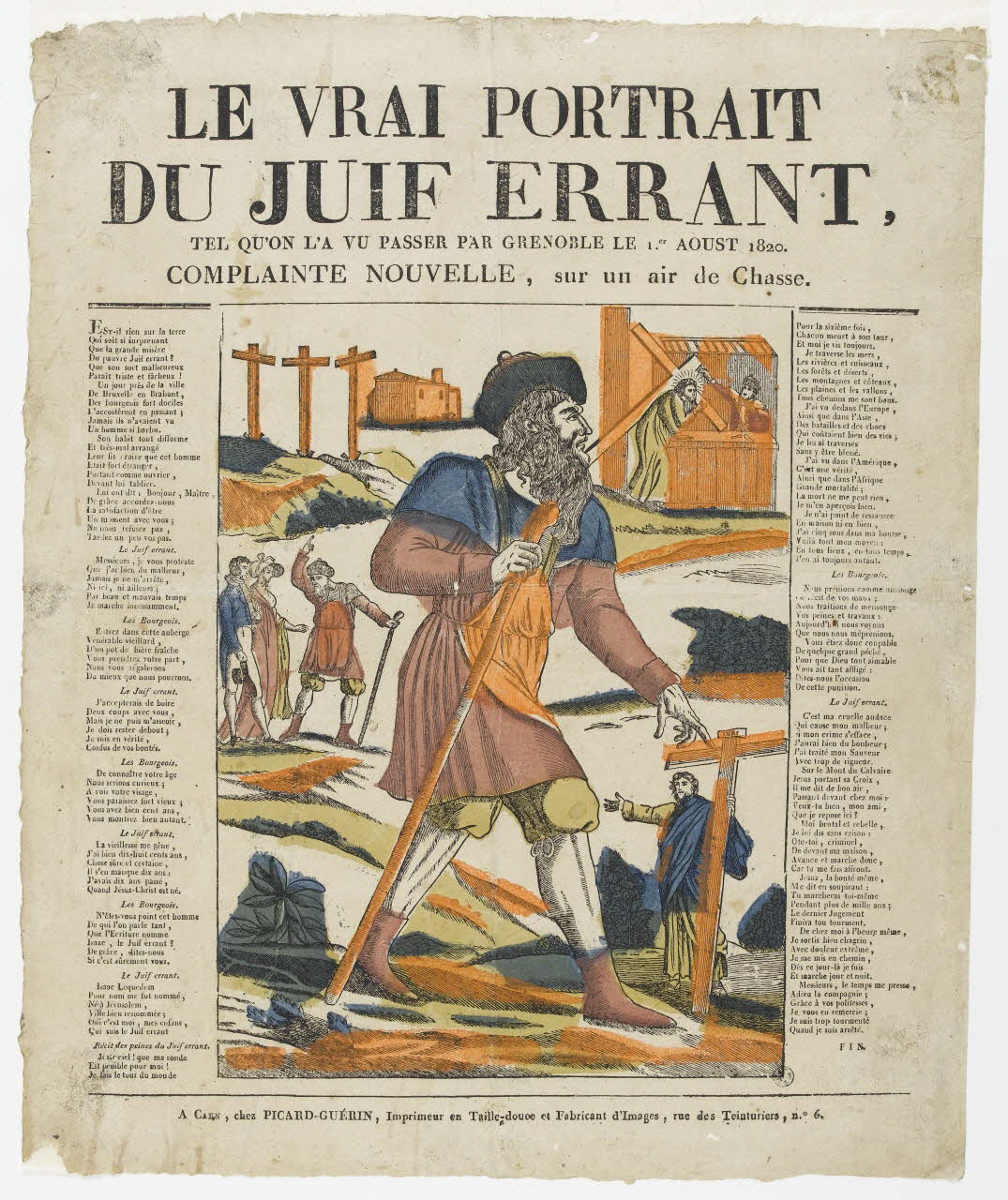 Jean-François Picard ; Marie-Françoise Guérin imagerie ancienne LE VRAI PORTRAIT  DU JUIF ERRANT. Caen 1820-1831 1951.30.12 Photo PHOTO RMN - THIERRY LE MAGE