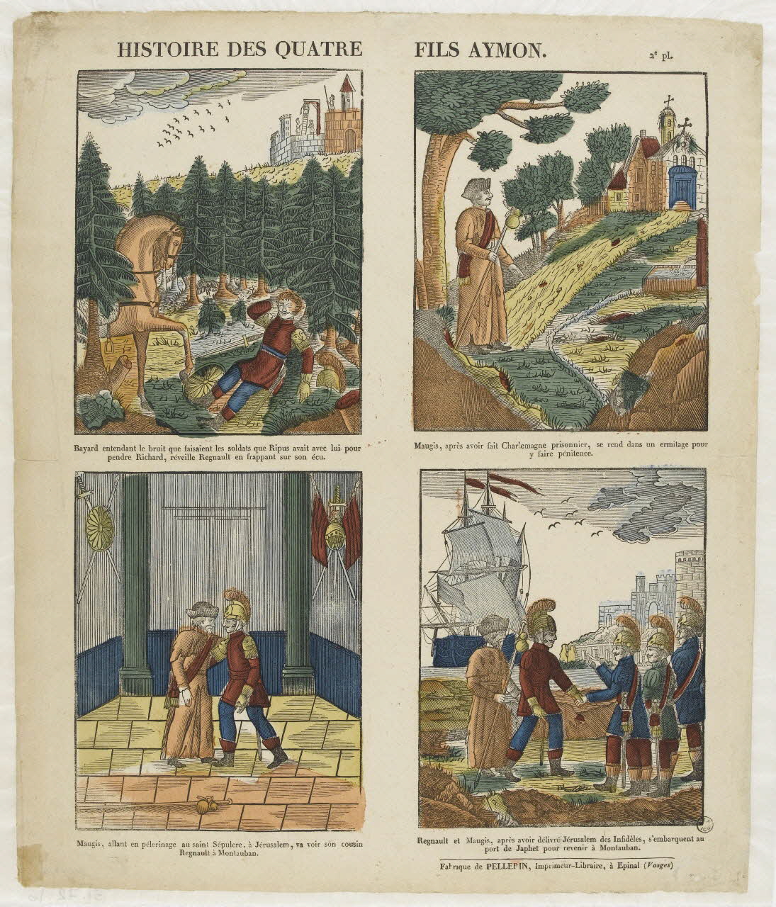 Pellerin imagerie ancienne HISTOIRE DES QUATRE FILS AYMON. Lorraine, France 1825-1835 1951.72.16 Photo PHOTO RMN - THIERRY LE MAGE
