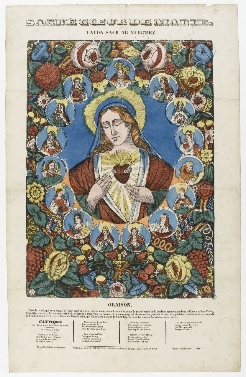 Charles Pierret ; François, Charles Oberthür estampe SACRE COEUR DE MARIE. Rennes 1862 1953.86.118 Photo PHOTO RMN - THIERRY LE MAGE