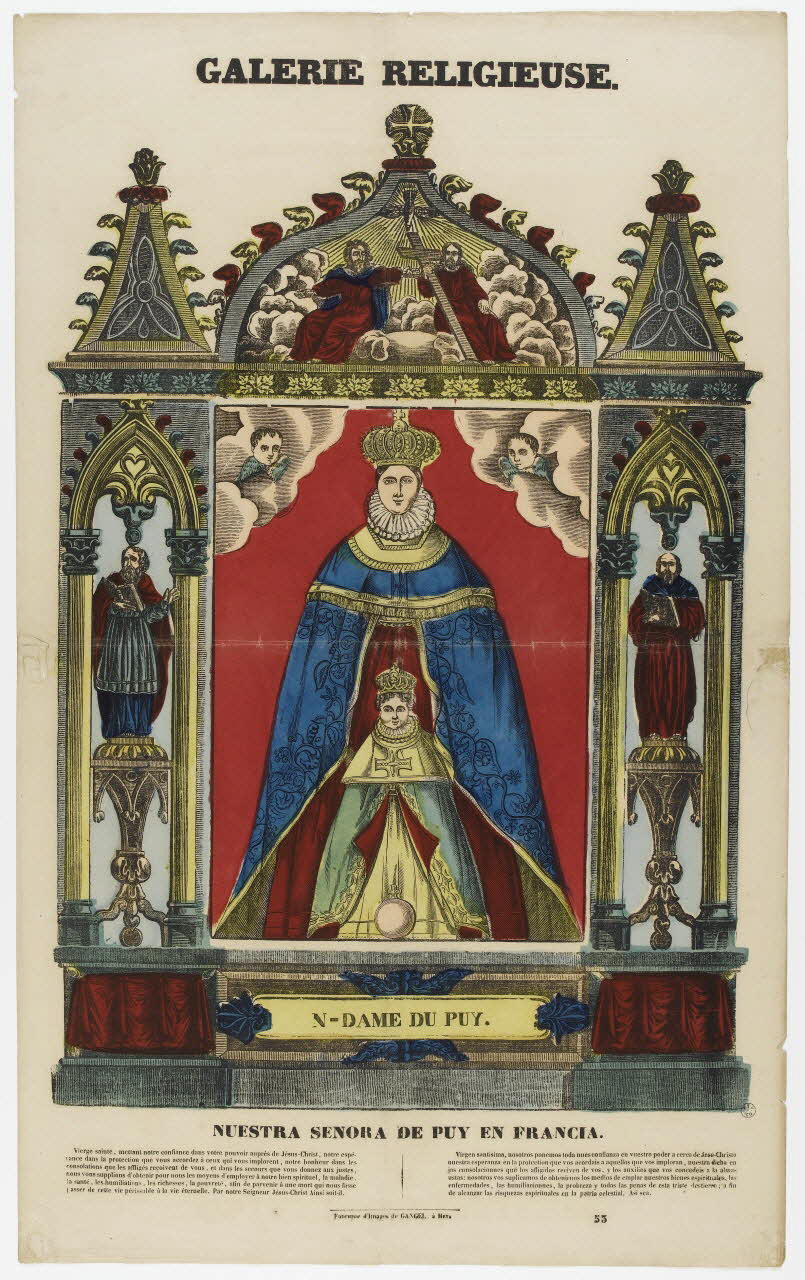 Charles Nicolas Gangel estampe GALERIE RELIGIEUSE.  N-DAME DU PUY. Metz 1852-1858 1953.86.145 Photo PHOTO RMN - THIERRY LE MAGE