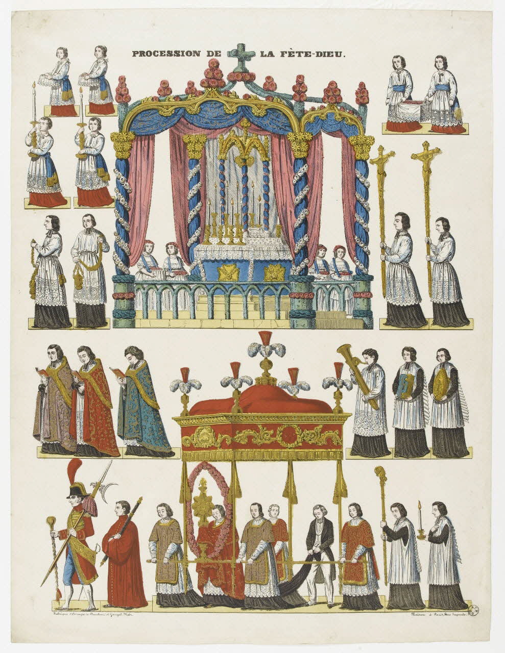 Dembour et Gangel estampe PROCESSION DE LA FETE DIEU Metz 1840-1852 1953.86.199 Photo PHOTO RMN - THIERRY LE MAGE