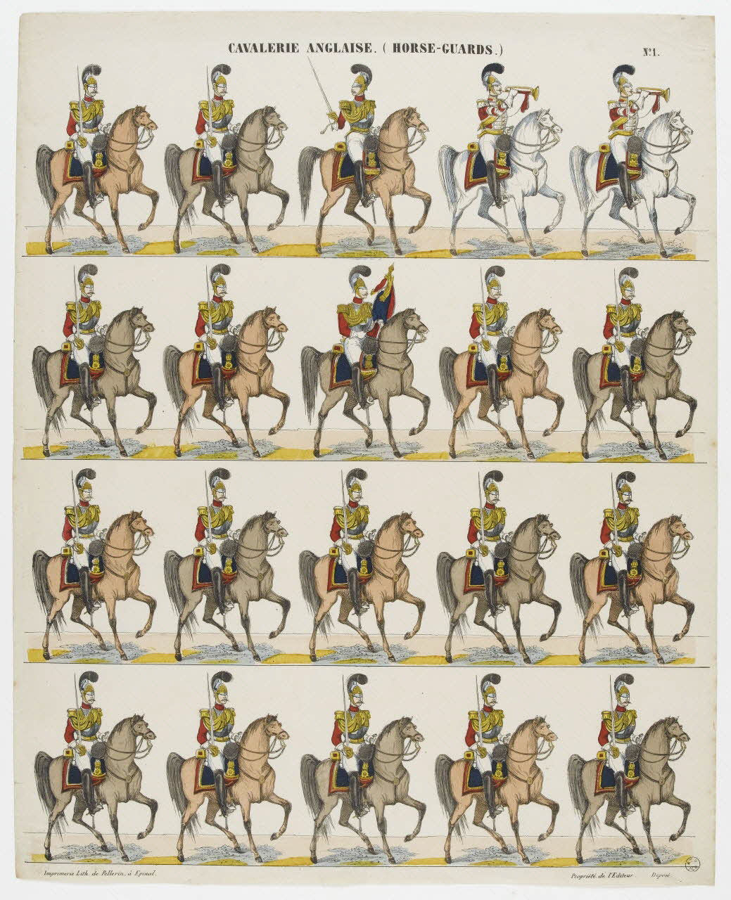 à registres (4) CAVALERIE ANGLAISE. (HORSE-GUARDS.) 1953.86.2421 Photo PHOTO RMN - THIERRY LE MAGE