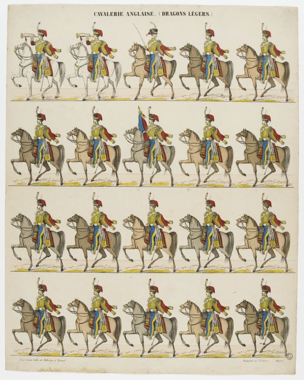 estampe CAVALERIE ANGLAISE.(DRAGONS LEGERS.) 1953.86.2424 Photo PHOTO RMN - THIERRY LE MAGE