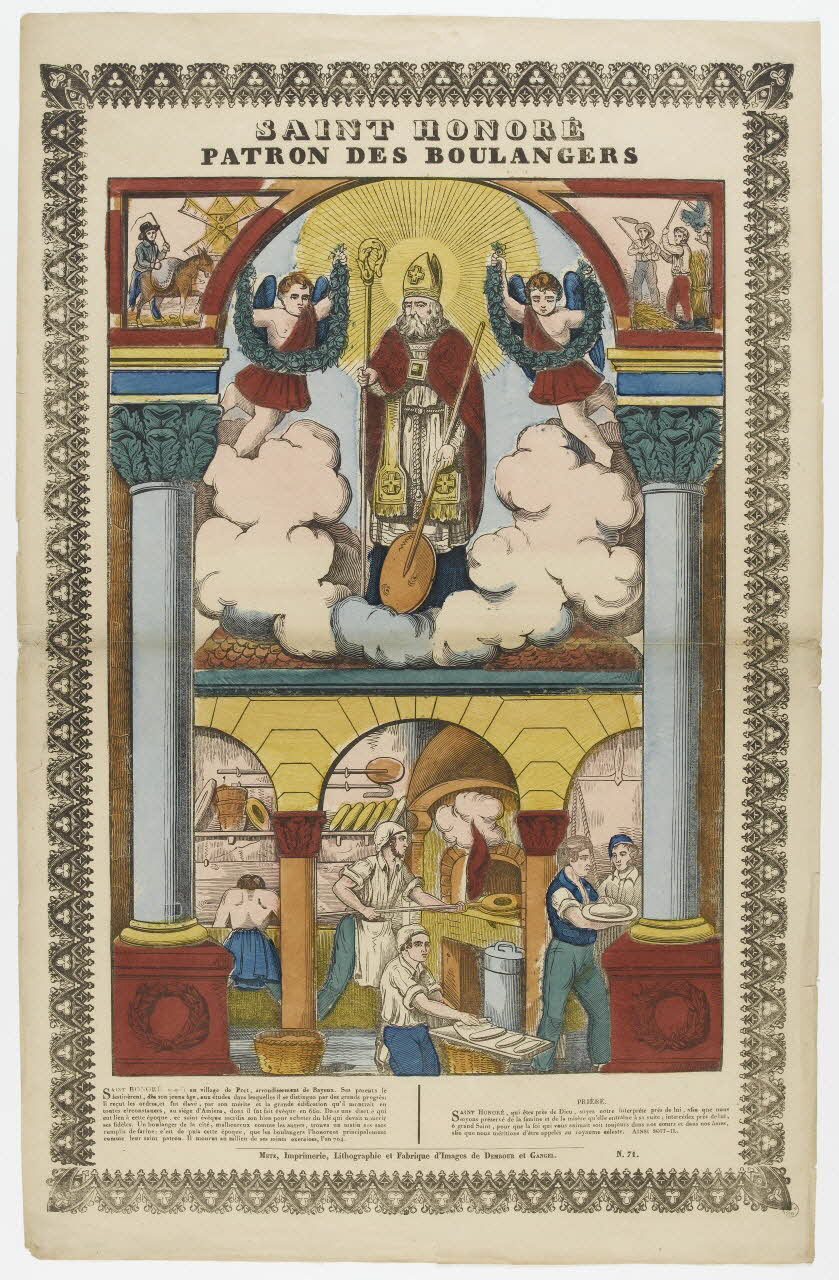 Dembour et Gangel estampe SAINT HONORE  PATRON DES BOULANGERS Metz 1840-1852 1953.86.325 Photo PHOTO RMN - THIERRY LE MAGE