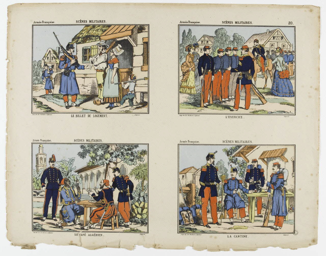 Pellerin à compartiments (2x2) SCENES MILITAIRES. Lorraine, France 1875-1885 1953.86.3699 Photo PHOTO RMN - THIERRY LE MAGE