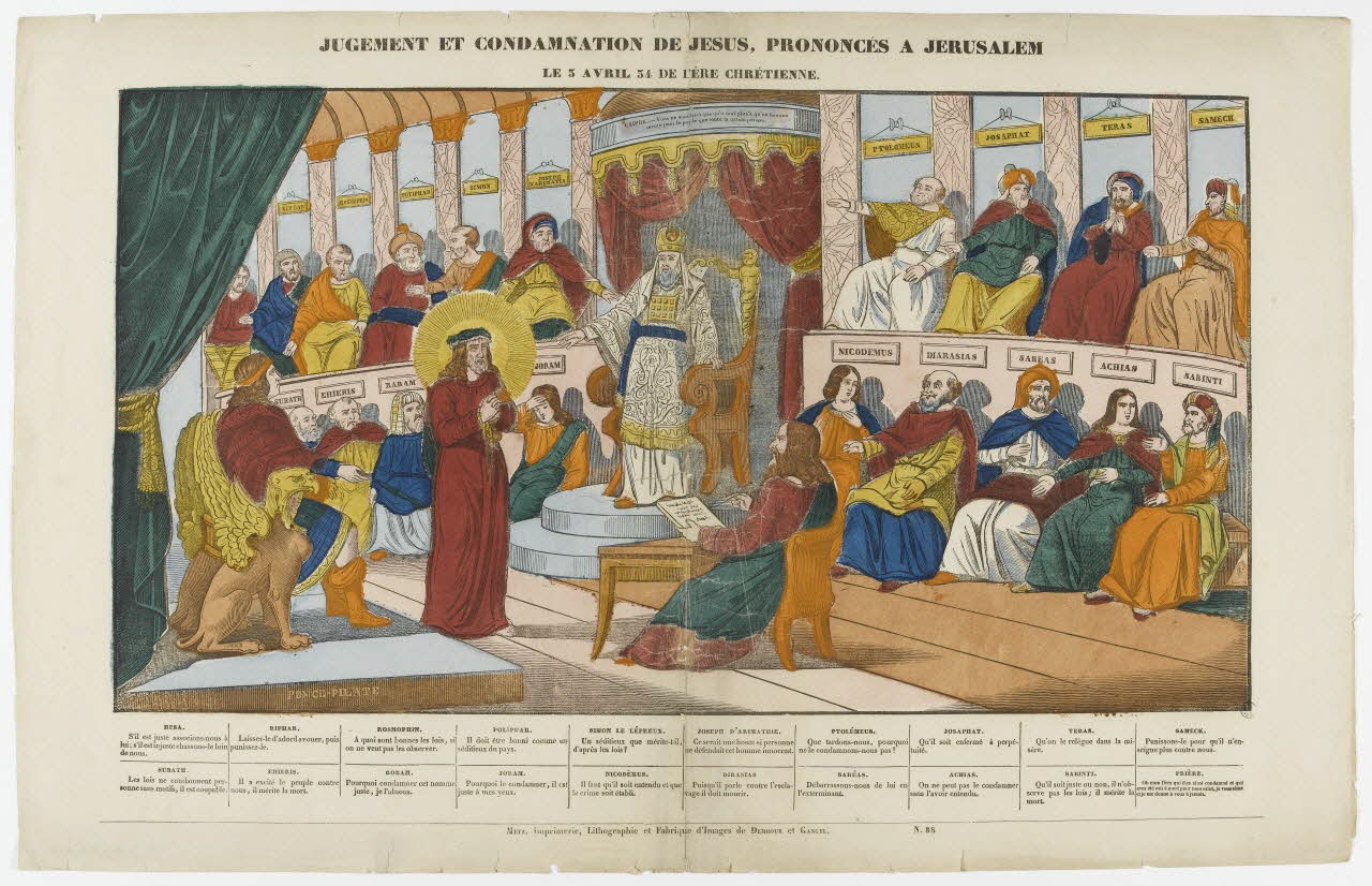 Dembour et Gangel estampe JUGEMENT ET CONDAMNATION DE JESUS, PRONONCES A JERUSALEM. Metz 1840-1852 1953.86.37 Photo PHOTO RMN - THIERRY LE MAGE