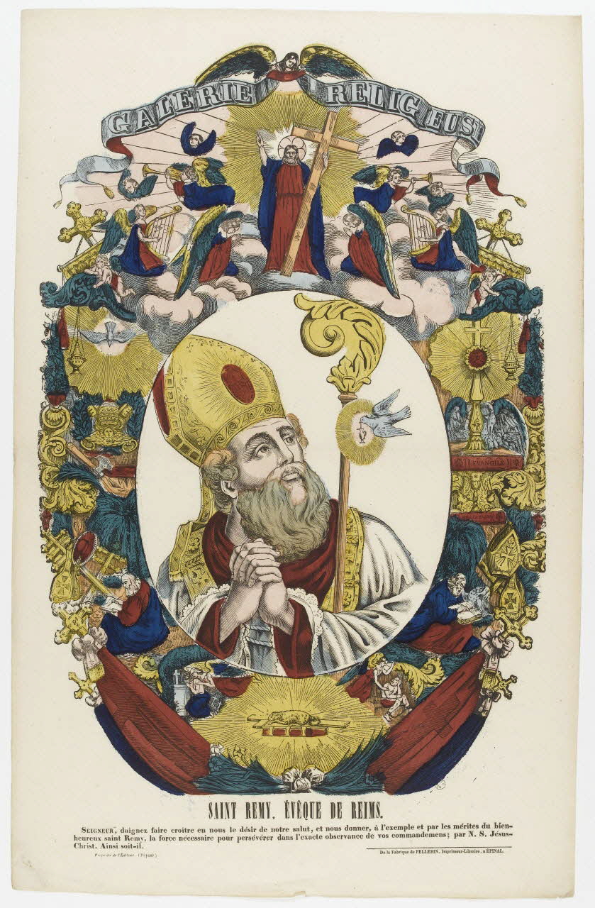 Pellerin estampe GALERIE RELIGIEUSE  SAINT REMY, EVEQUE DE REIMS. Lorraine, France 1835-1845 1953.86.385 Photo PHOTO RMN - THIERRY LE MAGE