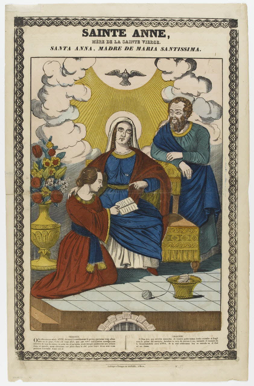 Charles Nicolas Gangel estampe SAINTE ANNE,  MERE DE LA SAINTE VIERGE. Metz 1852-1858 1953.86.431 Photo PHOTO RMN - THIERRY LE MAGE