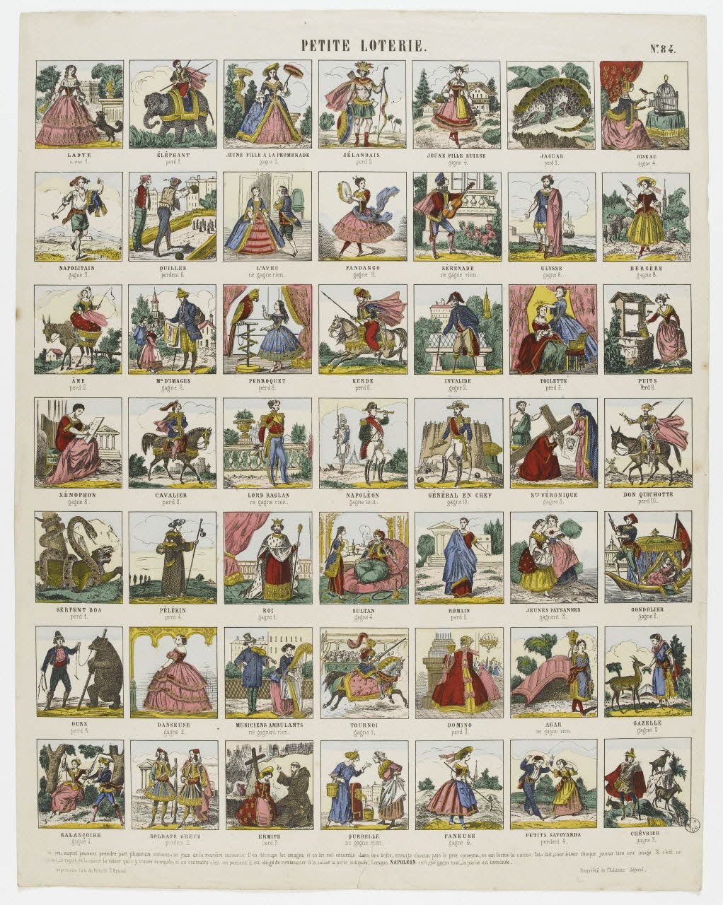 à compartiments (7x7) PETITE LOTERIE. 1953.86.4365 Photo PHOTO RMN - THIERRY LE MAGE