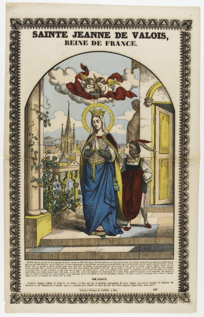 Charles Nicolas Gangel estampe SAINTE JEANNE DE VALOIS,  REINE DE FRANCE. Metz 1852-1858 1953.86.468 Photo PHOTO RMN - THIERRY LE MAGE