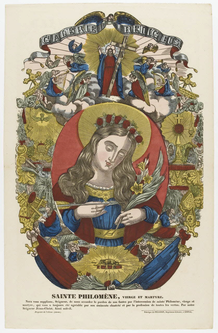 Pellerin estampe GALERIE RELIGIEUSE.  SAINTE PHILOMENE, VIERGE ET MARTYRE. Lorraine, France 1838 1953.86.482 Photo PHOTO RMN - THIERRY LE MAGE