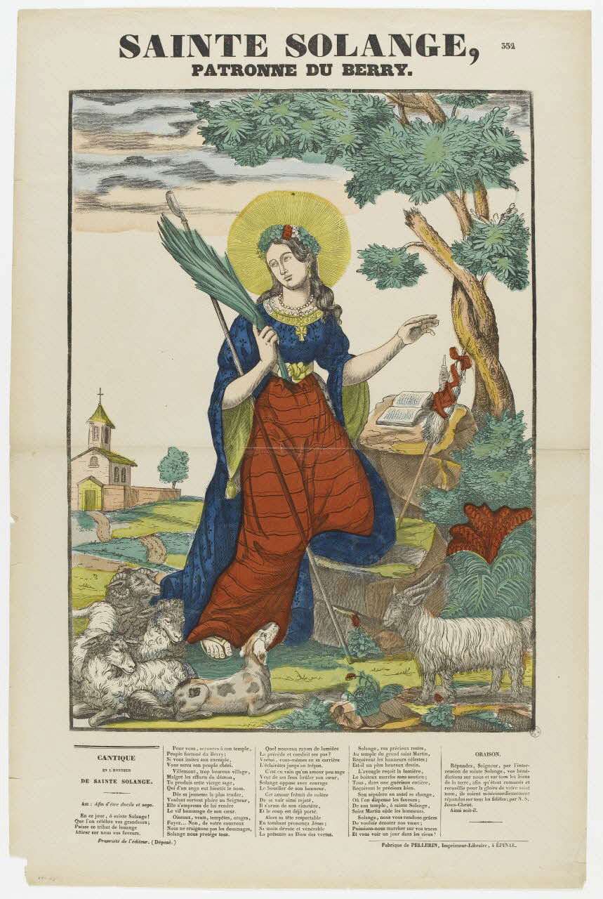 Jean-Baptiste Vanson ; Pellerin estampe SAINTE SOLANGE,  PATRONNE DU BERRY. Lorraine, France 1844 1953.86.491 Photo PHOTO RMN - THIERRY LE MAGE