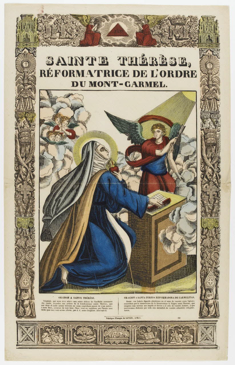 Charles Nicolas Gangel estampe SAINTE THERESE,  REFORMATRICE DE L'ORDRE  DU MONT-CARMEL. Metz 1852-1858 1953.86.495 Photo PHOTO RMN - THIERRY LE MAGE