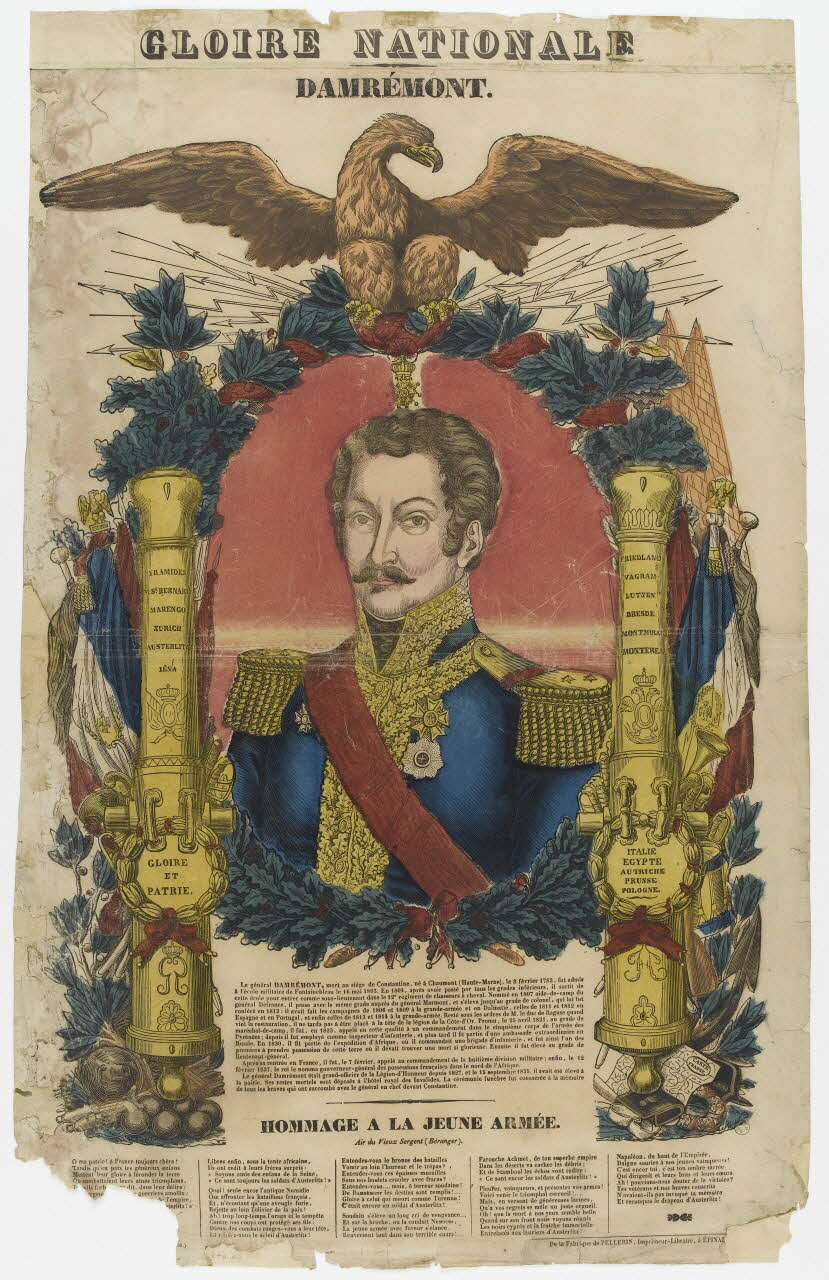 Pellerin estampe GLOIRE NATIONALE  DAMREMONT. Lorraine, France 1837 1953.86.646  Photo PHOTO RMN - THIERRY LE MAGE