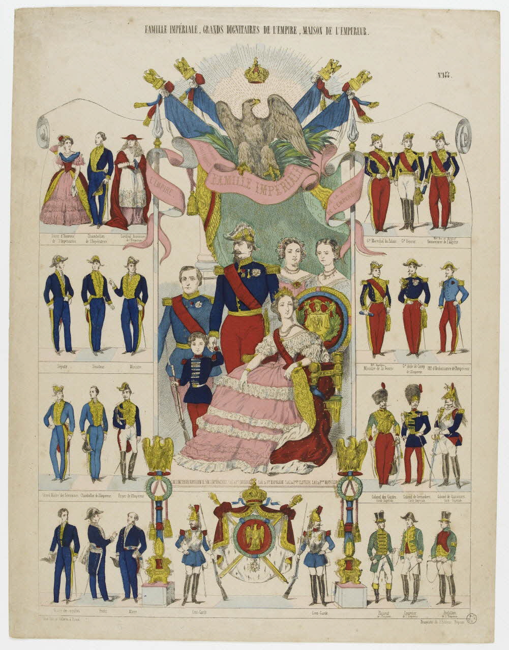 à compartiments (10) FAMILLE IMPERIALE, GRANDS DIGNITAIRES DE L'EMPIRE, MAISON DE L'EMPEREUR. 1953.86.732 Photo PHOTO RMN - THIERRY LE MAGE