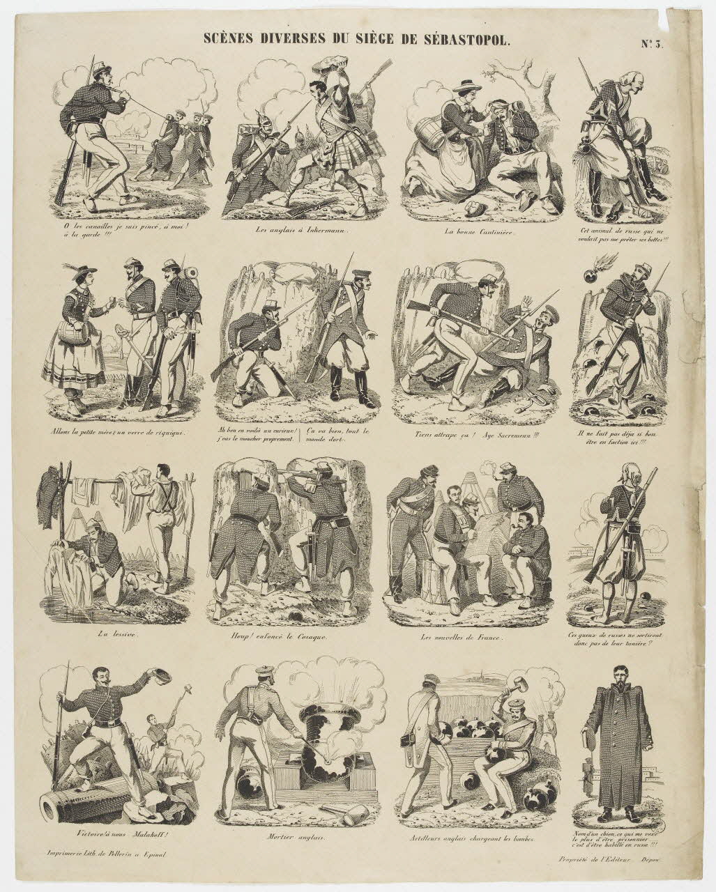 Pellerin à registres (4) SCENES DIVERSES DU SIEGE DE SEBASTOPOL. Lorraine, France 1855 1953.86.976 Photo PHOTO RMN - THIERRY LE MAGE