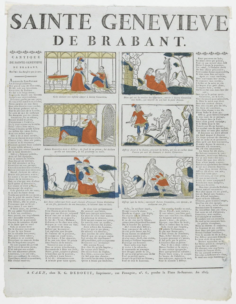 Dedouit Nicolas-Gilles imagerie ancienne SAINTE GENEVIEVE  DE BRABANT. Caen 1814 1956.120.14 Photo PHOTO RMN - THIERRY LE MAGE