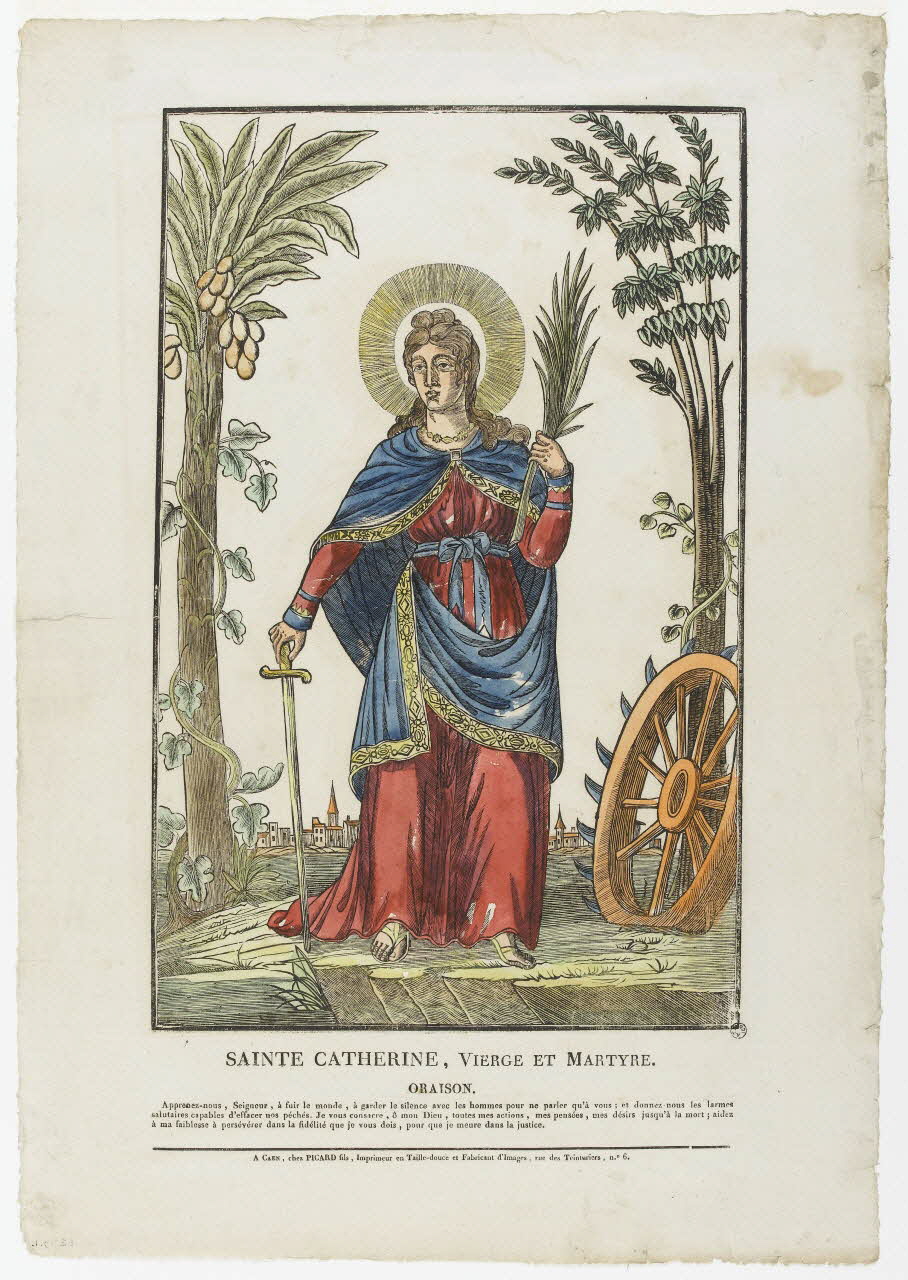 Alphonse Picard imagerie ancienne SAINTE CATHERINE, VIERGE ET MARTYRE. Caen 1828-1838 1965.117.1 Photo PHOTO RMN - THIERRY LE MAGE