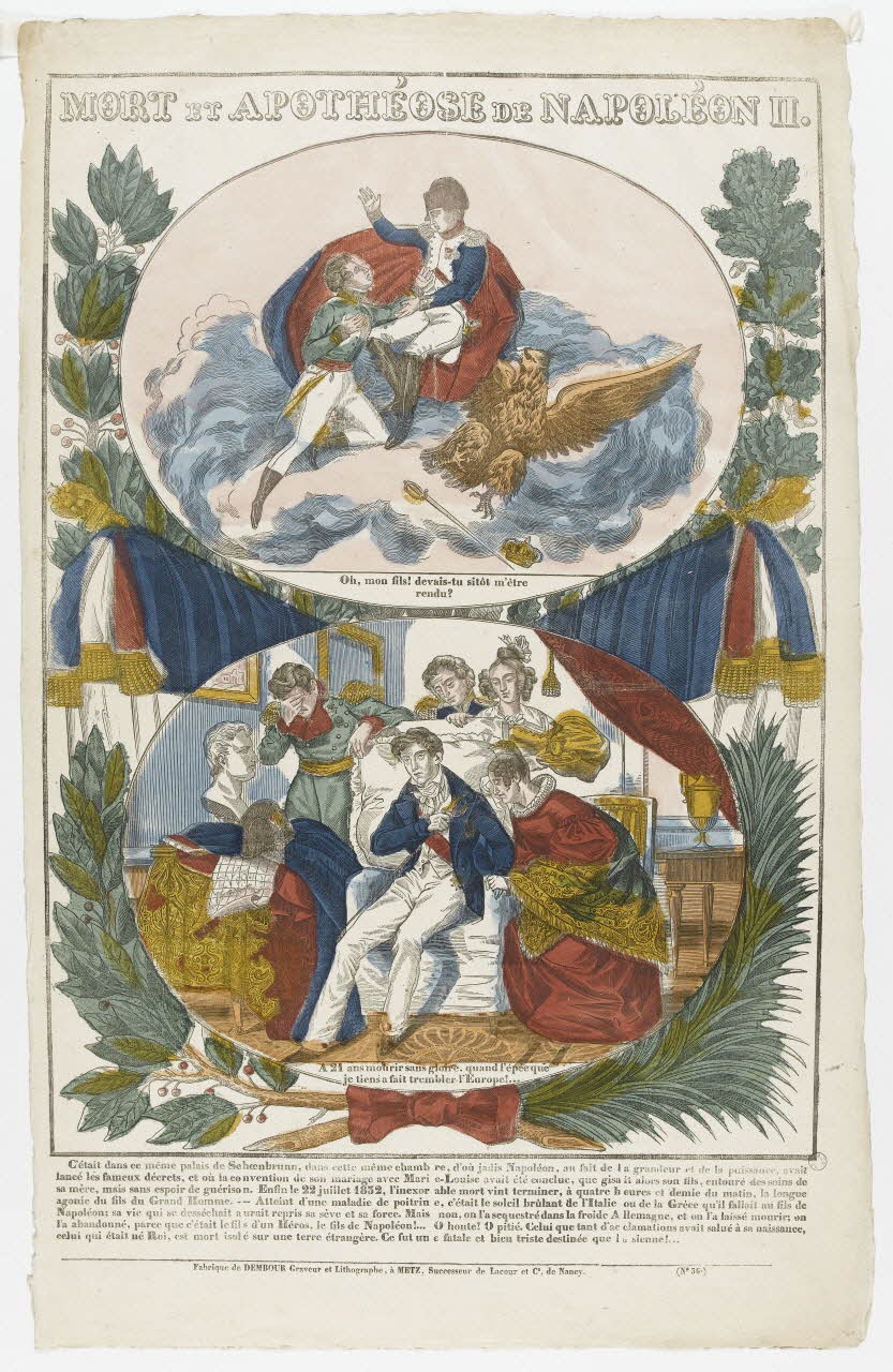 Adrien N. Dembour imagerie ancienne MORT ET APOTHEOSE DE NAPOLEON II. Metz 1835-1840 1971.28.15 Photo PHOTO RMN - THIERRY LE MAGE