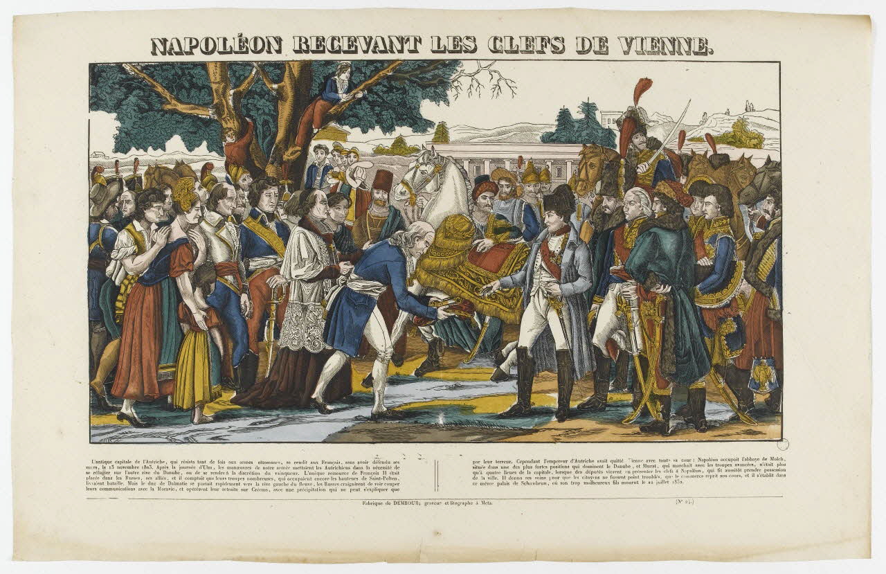 Adrien N. Dembour estampe NAPOLEON RECEVANT LES CLEFS DE VIENNE. Metz 1835-1840 1971.28.6 Photo PHOTO RMN - THIERRY LE MAGE