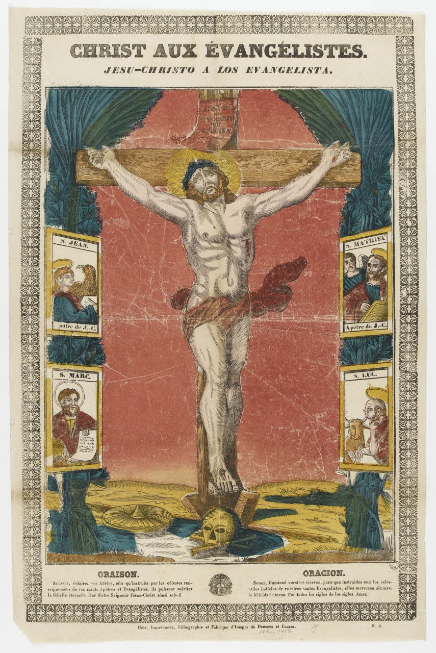 Jean-Baptiste Thiébault ; Adrien N. Dembour estampe CHRIST AUX EVANGELISTES.  JESU-CHRISTO A LOS EVANGELISTA. Metz 1840-1852 1977.23.41 Photo PHOTO RMN - THIERRY LE MAGE