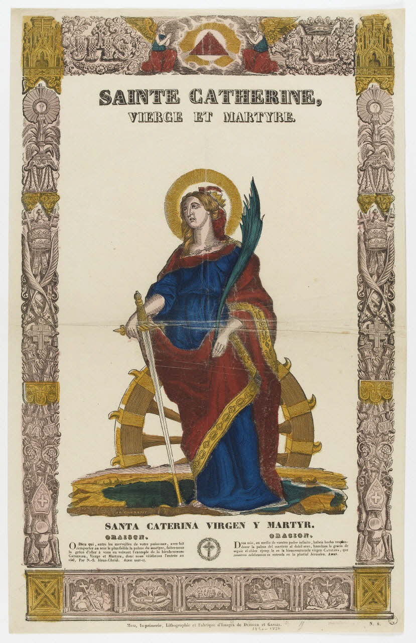 Jean-Baptiste Thiébault ; Dembour Adrien (graveur, imprimeur, libraire ; Pierre Paul Rubens estampe SAINTE CATHERINE,  VIERGE ET MARTYRE. Metz 1840-1852 1977.23.43 Photo PHOTO RMN - THIERRY LE MAGE