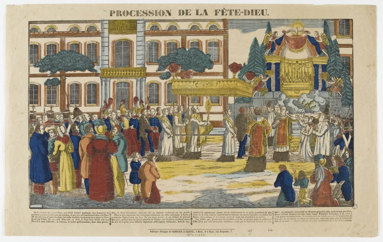 Dembour et Gangel estampe PROCESSION DE LA FETE-DIEU. Metz 1840-1852 1977.23.46 Photo PHOTO RMN - THIERRY LE MAGE