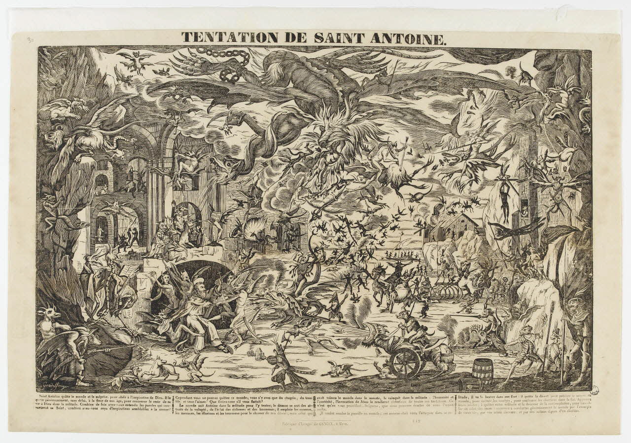 Charles Nicolas Gangel estampe TENTATION DE SAINT ANTOINE. Metz 1852-1858 1977.80.37 Photo PHOTO RMN - THIERRY LE MAGE