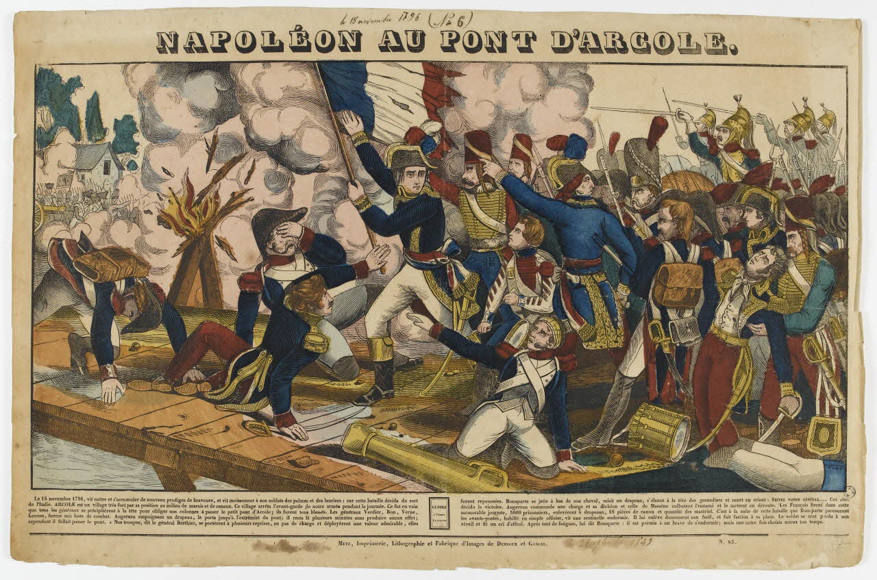 Dembour et Gangel estampe NAPOLEON AU PONT D'ARCOLE. Metz 1840-1852 1982.3.364 Photo PHOTO RMN - THIERRY LE MAGE