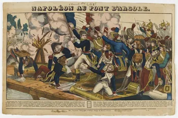 Dembour et Gangel estampe NAPOLEON AU PONT D'ARCOLE. Metz 1840-1852 1982.3.364 Photo PHOTO RMN - THIERRY LE MAGE